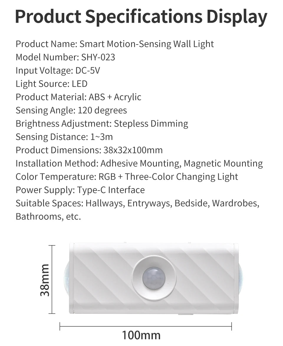 Motion Sensor LED Night Light Up and Down Glowing Remote Control Magnetic Wall Lamp for Kitchen Stairs Corridor Bedroom Decor Eagle Beacon