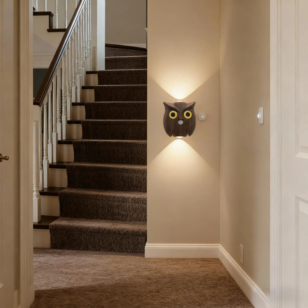 Motion Sensor Night Light USB Charging Cute Owl Lamp Indoor AUTO On/Off Magnetic Base for Cupboard Stair Hallway Bedroom Closet Eagle Beacon