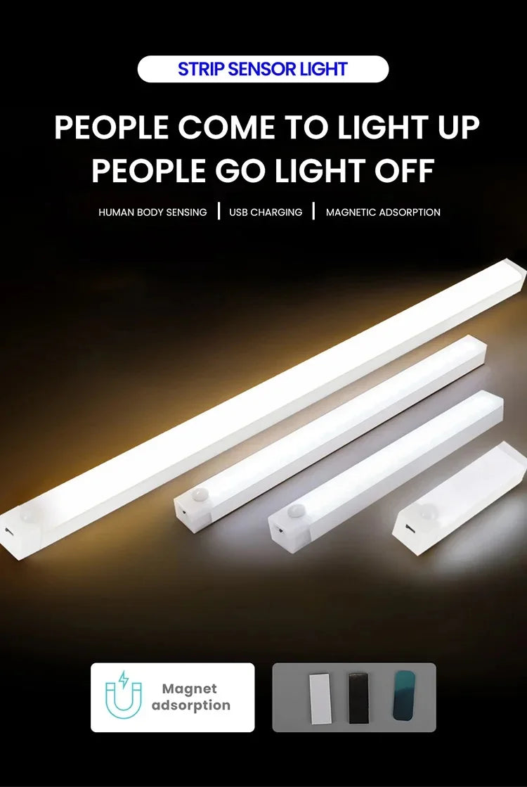 Motion Sensor Lamp Night Light Wireless LED USB Type C Rechargeable Lamp for Kitchen Cabinet Bedroom Wardrobe Staircase Lighting Eagle Beacon