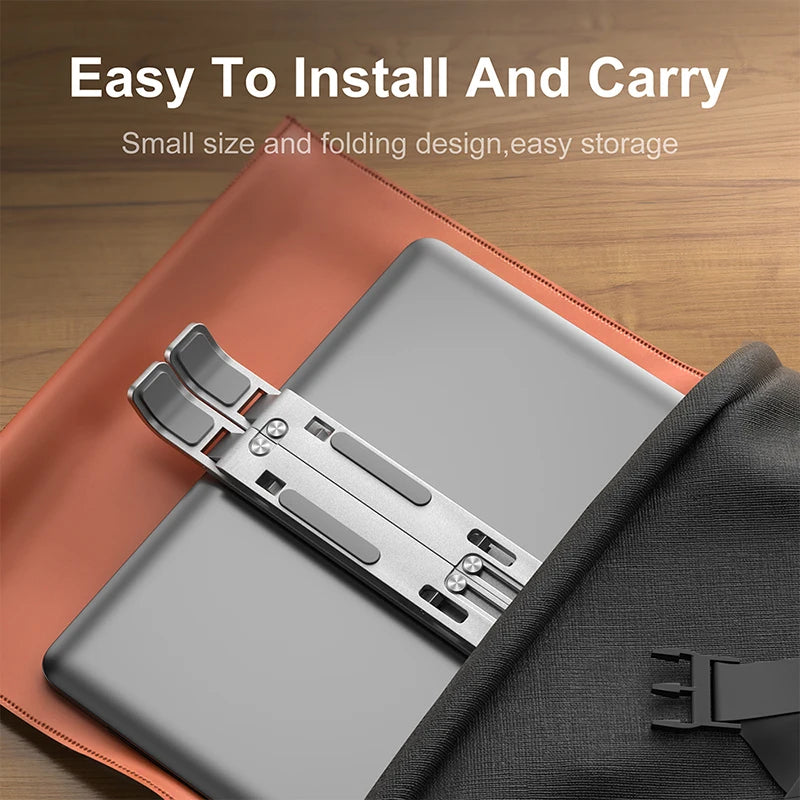 Aluminum Alloy Laptop Holder Stand Adjustable Foldable Portable for Notebook Computer Bracket Lifting Cooling Holder Non-slip Eagle Beacon