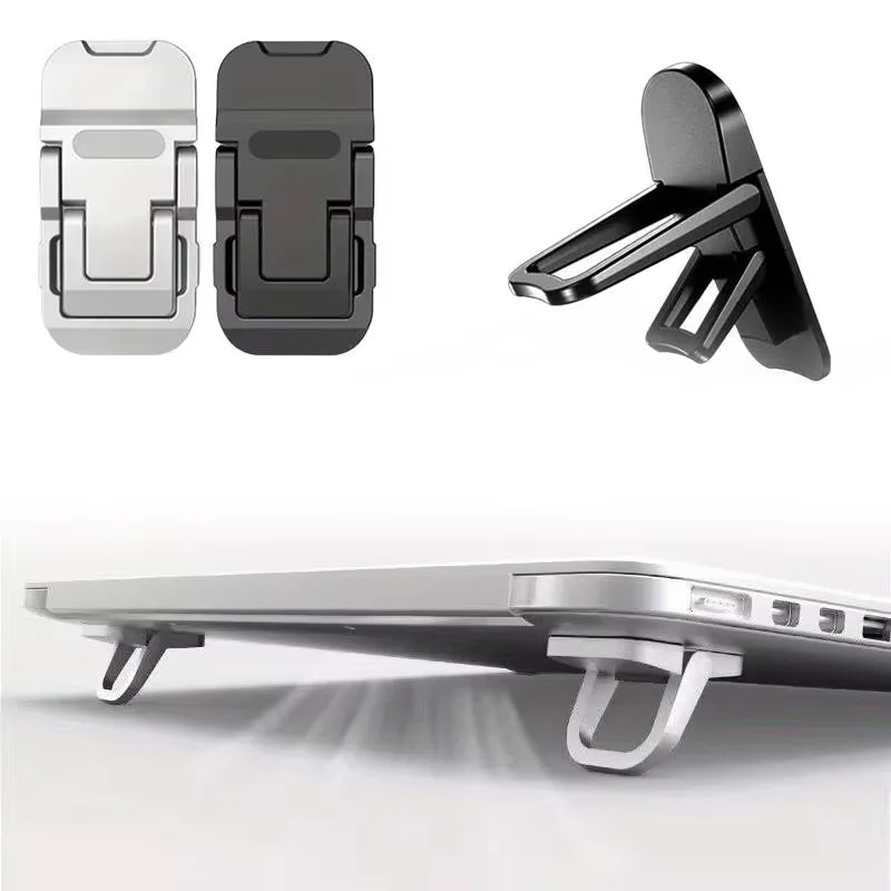 2PCS Mini Foldable Laptop Stand Portable Computer Keyboard Riser with 2 Adjustable Angles Self-Adhesive Invisible Notebook Stand Eagle Beacon