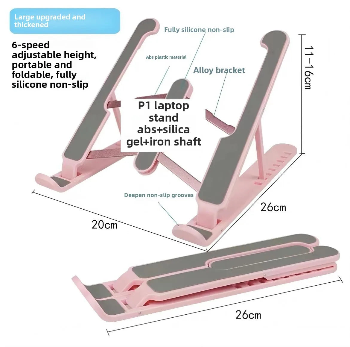 Foldable Laptop Stand Portable Notebook Support Base Holder Adjustable Riser Cooling Bracket Universal for Laptop Tablet Eagle Beacon