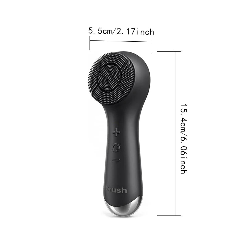 Facial silicone cleansing brush with dual rotation and vibration modes, facial vibration massage, USB charging facial brush Eagle Beacon