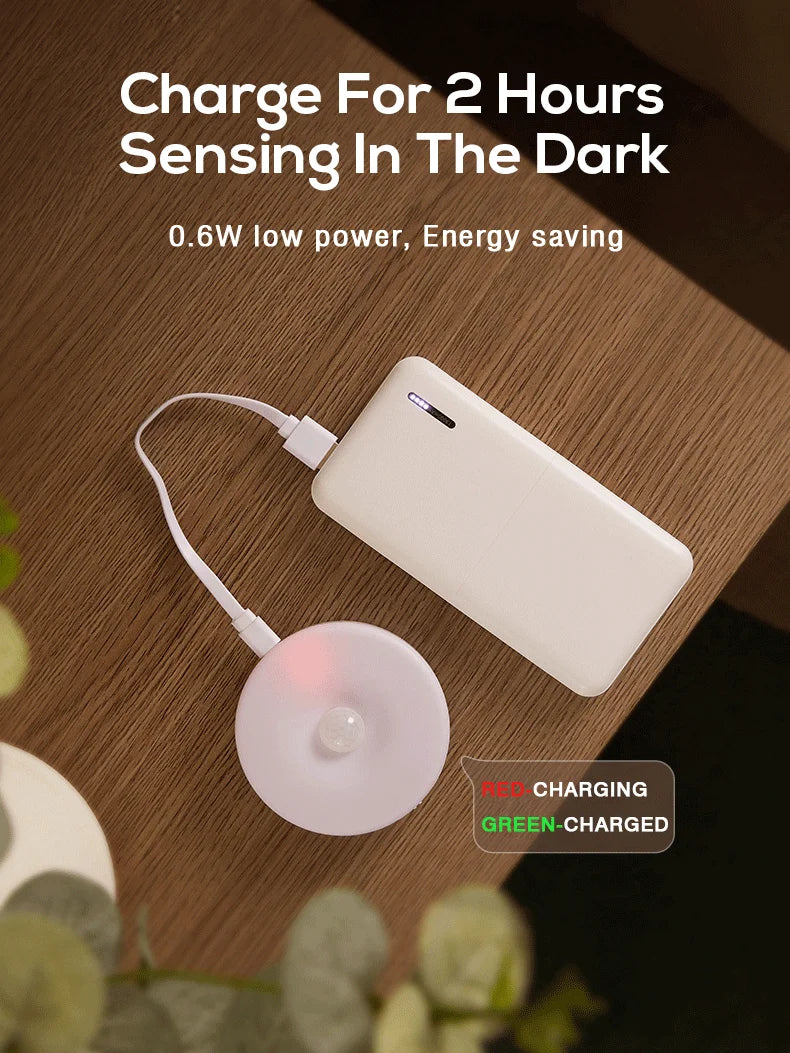 Motion Sensor LED Night Light USB Rechargeable Night Lamp for Kitchen Bedroom Stairs Hallway Cabinet Light Wireless Closet Light Eagle Beacon