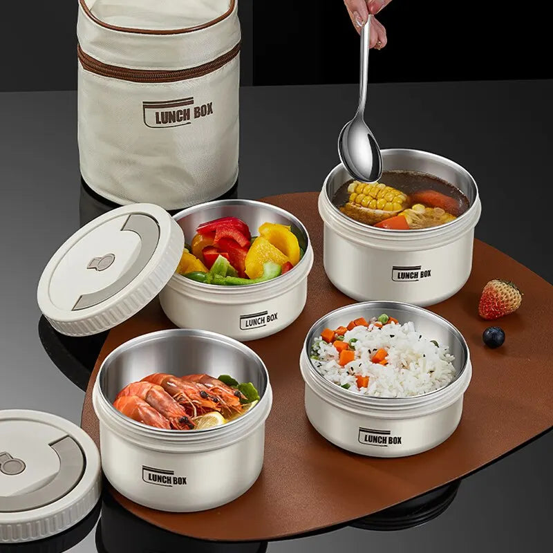 Lunch Box Portable Insulated Lunch Container Set Stackable Bento Stainless Steel Lunch Container Eagle Aerie