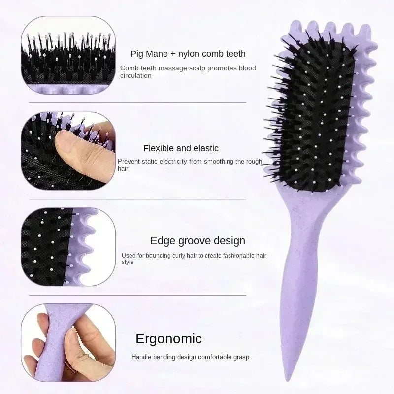 Salon Styling Curly Hair Styling Brush Curl Hair Brush for Combing and Shaping Men's and Women's Curls Reduce Pulling Tools Eagle Beacon