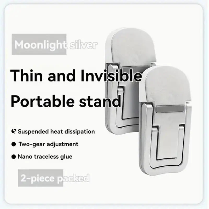 2PCS Mini Foldable Laptop Stand Portable Computer Keyboard Riser with 2 Adjustable Angles Self-Adhesive Invisible Notebook Stand Eagle Beacon