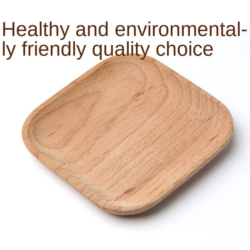 Eco - friendly Wooden Service Tray for Home, Hotel, School Party, Round Plate Snack, Cake, Fruits, Sushi, Dessert Tableware 30P Eagle Aerie