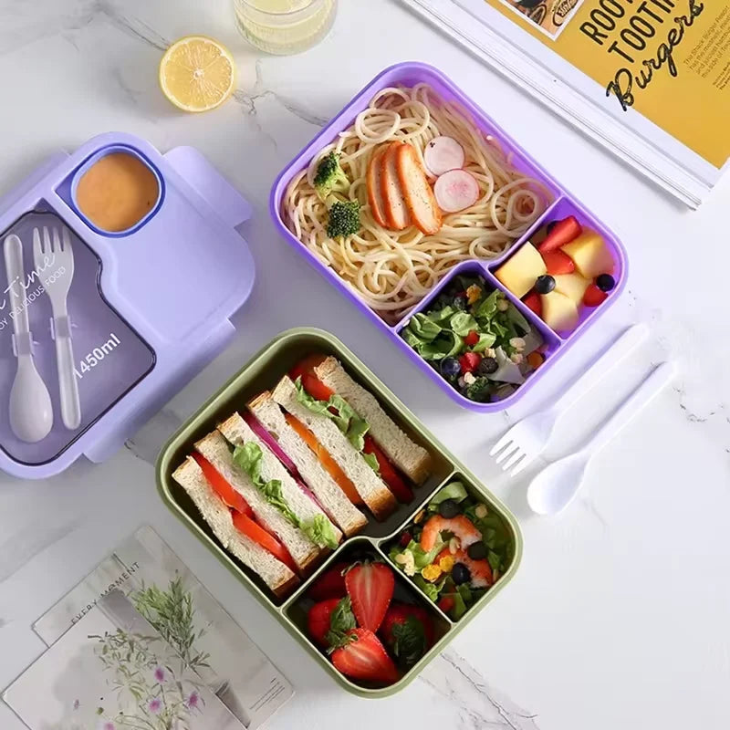 Kid's Bento Lunch Box with Tableware, Lunch Box Microwaveable Bento Box with Tableware Heated, Sandwich, Snack, Food Storage, Eagle Aerie