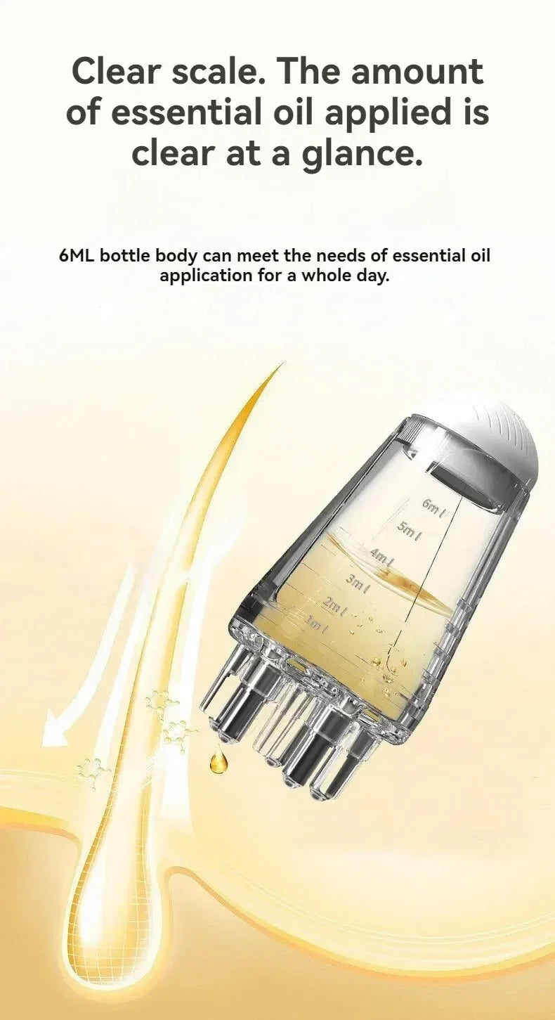 Scalp Applicator Hair Regrowth & Styling Solution Guide Comb Hexagon Head Oil Roller Ball Massage Comb Massage Relaxation Tools Eagle Beacon