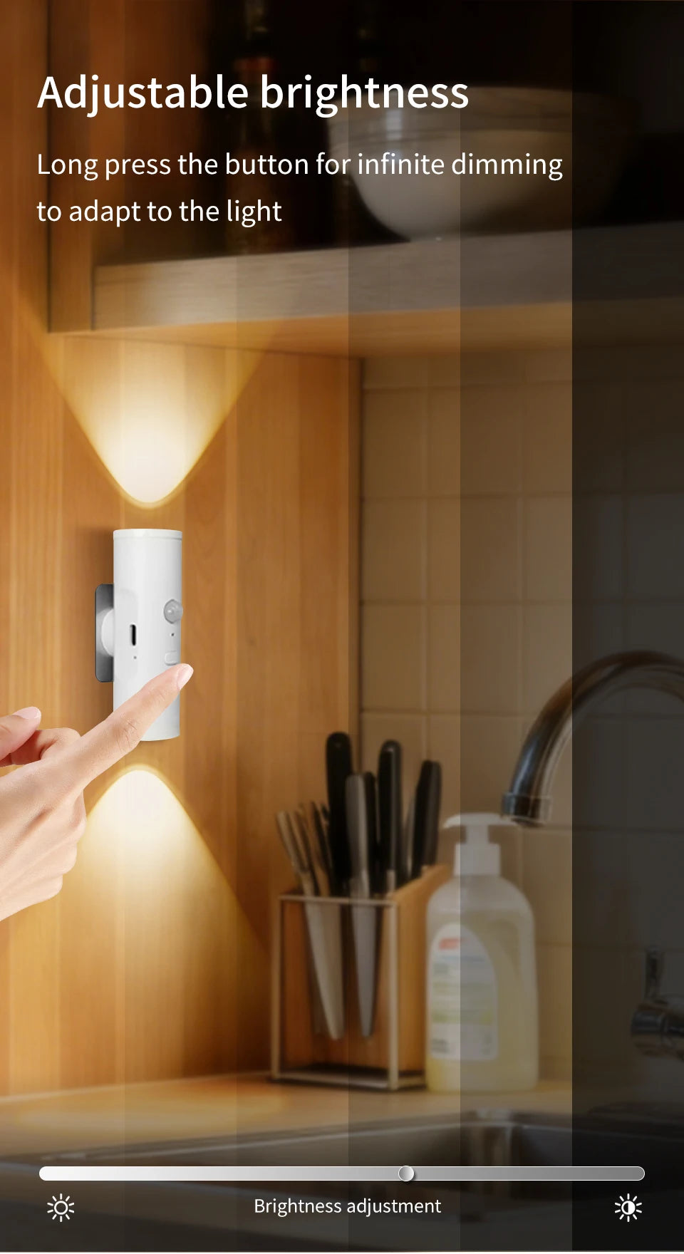 Motion Sensor LED Wall Light Rechargeable Double Head Spotlight 3 Colors Wireless Night Lamp For Bedroom Hallway Stair Ambient Eagle Beacon