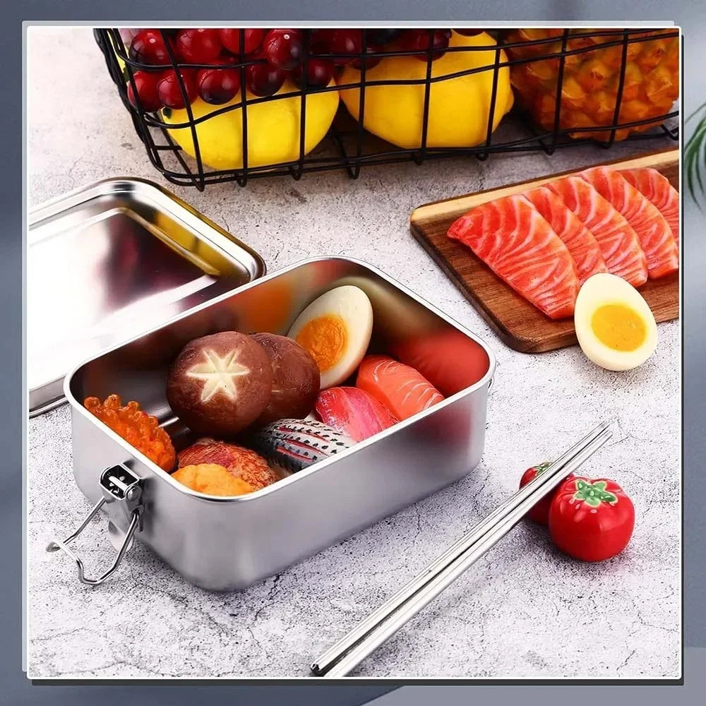 Stainless Steel Bento Box Metal Lunch Box Food Storage Containers with Lockable Clips Lunch Snack Boxes for Work,School Eagle Aerie