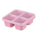 Reusable 4 Compartments Lunch Box Snack Dim Sum Nut Candy Box with Cover Wheat Straw Four Grid Snack Containers Meal Prep Eagle Aerie