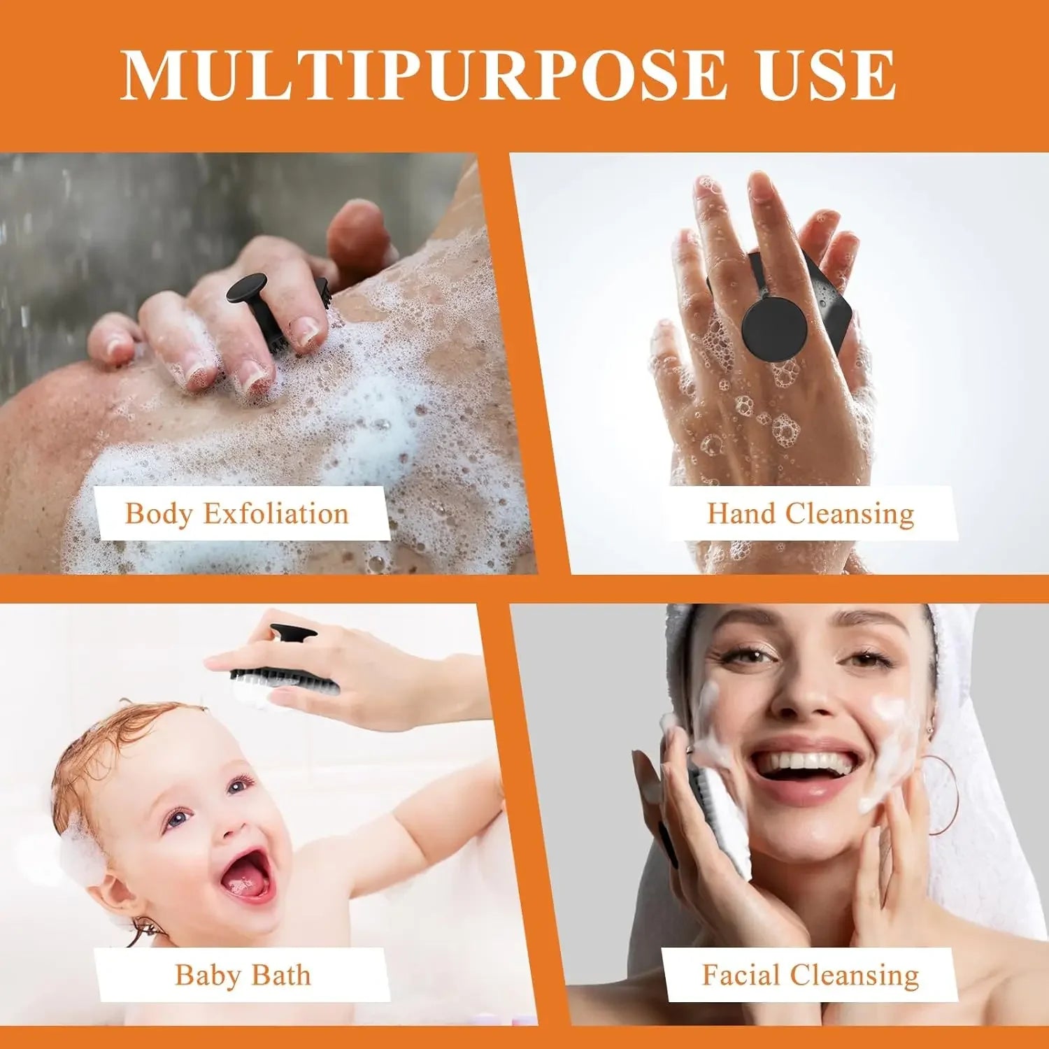 Silicone Cleaning Brush Face Cleansing Scrubber Massager Manual Facial Cleansing Brush Exfoliating Gentle Beard Skin Care Tool Eagle Beacon