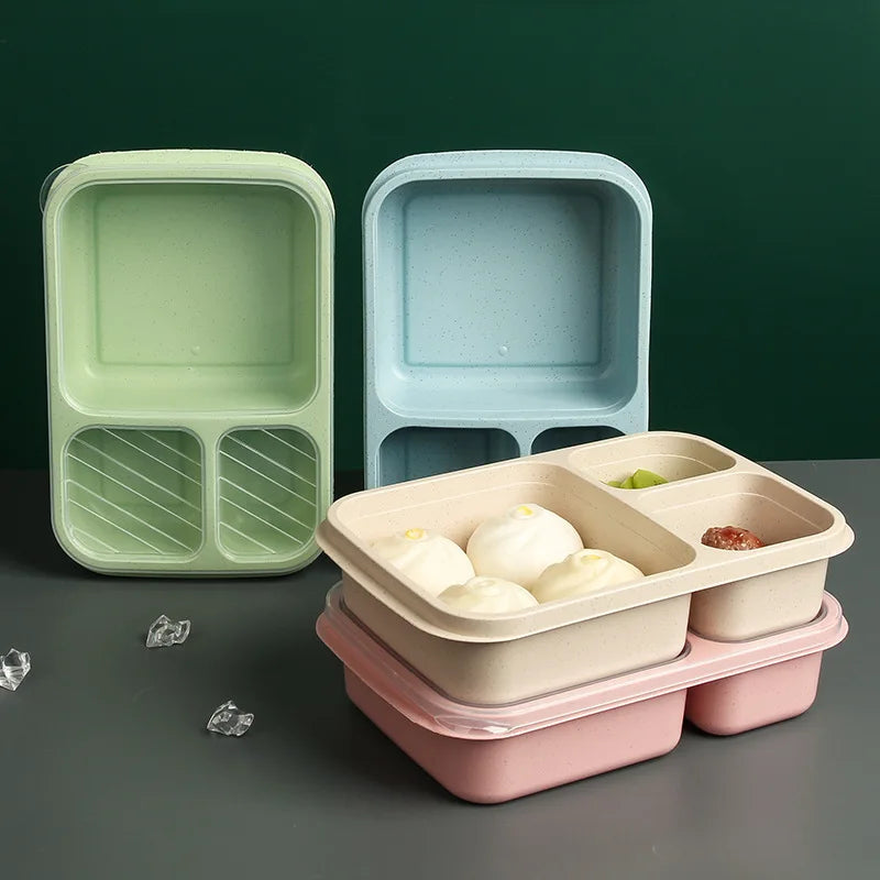 Wheat Straw Lunch Box Divided Into Compartments Insulated Lunch Box With Lid Square Lunch Box Portable Lunch Box Eagle Aerie