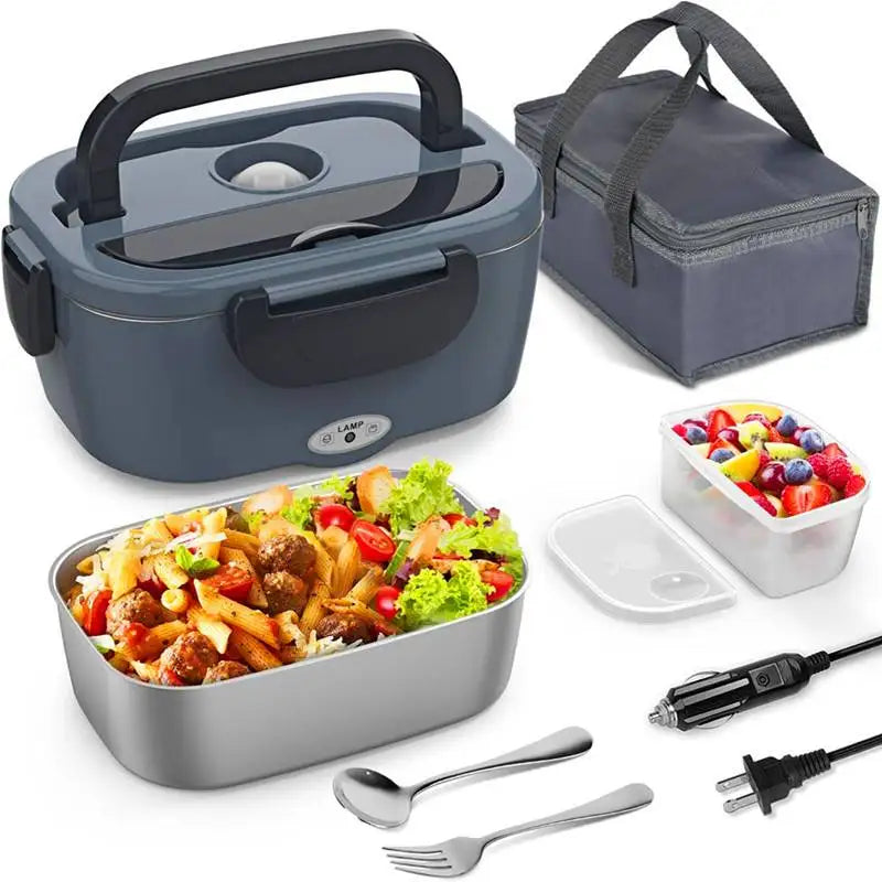 Electric Lunch Box for Adults, 80W Heated Lunch Box Portable Food Warmer Lunch Box for Work/Men/Car/TrucLeakproof 2 Compartments Eagle Aerie