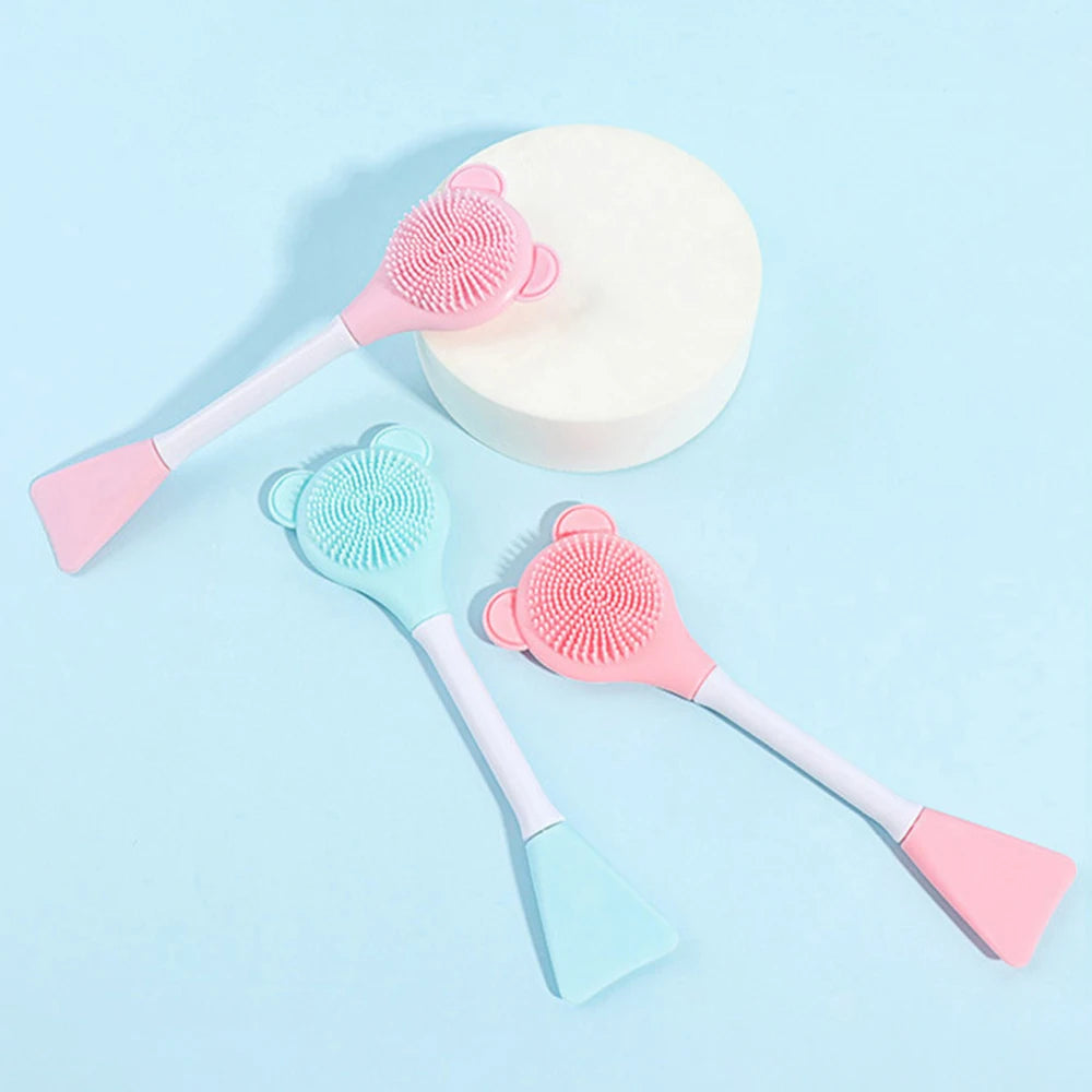 Cleansing Brush 2 In 1 Silicone Mask Brush And Facial Cleaning Brush Are Used For Exfoliation, Massage, Makeup Removal Skin Care Eagle Beacon