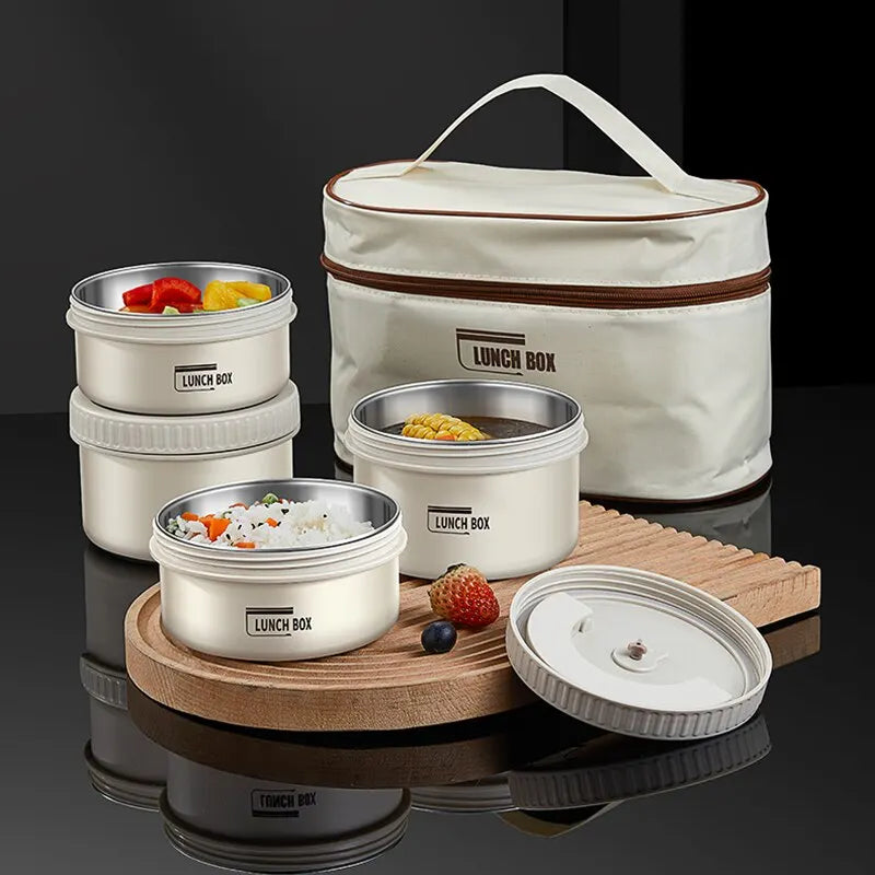 Lunch Box Portable Insulated Lunch Container Set Stackable Bento Stainless Steel Lunch Container Eagle Aerie