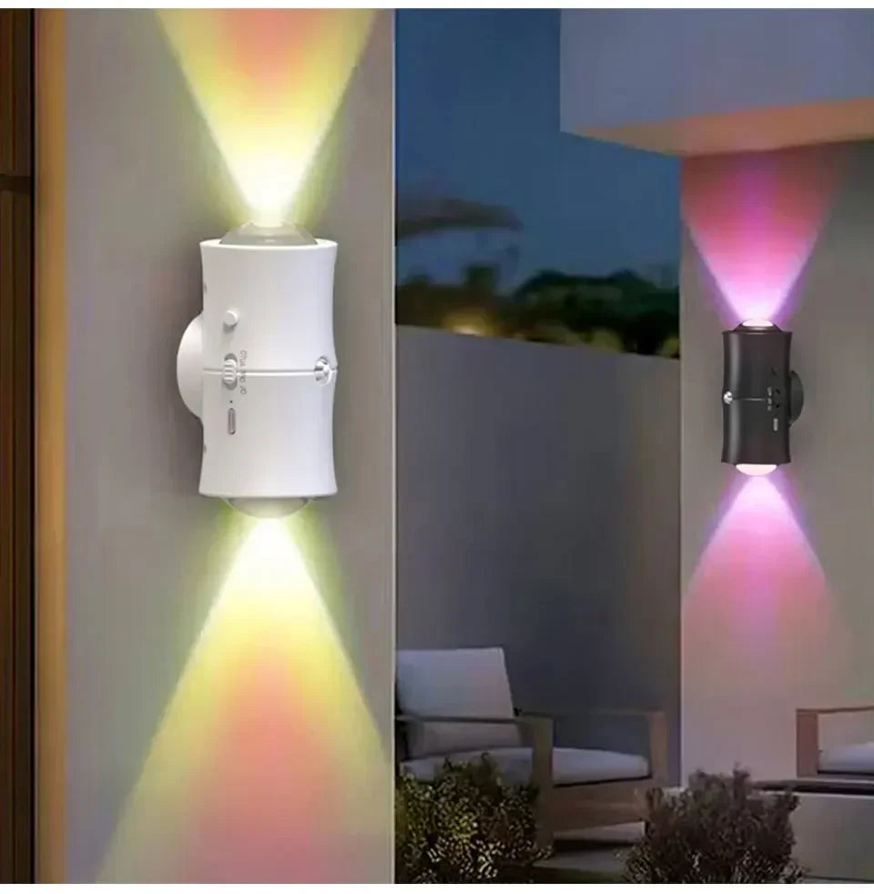 Motion Sensor LED Wall Light Tricolor RGB Rechargeable Double-head Magnetic Spotlight For Bedroom Hallway Stair Ambient Lightin Eagle Beacon