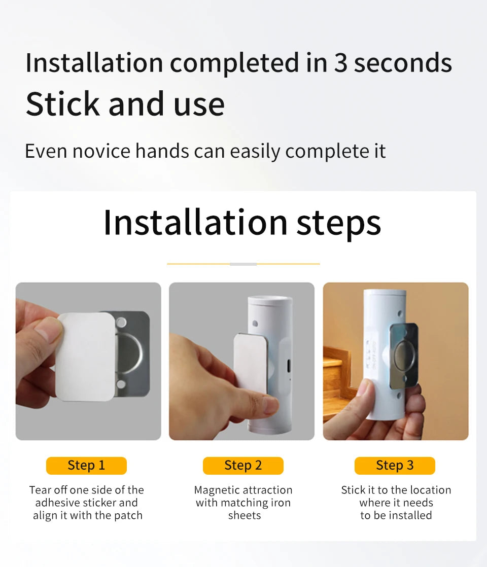 Motion Sensor LED Wall Light Rechargeable Double Head Spotlight 3 Colors Wireless Night Lamp For Bedroom Hallway Stair Ambient Eagle Beacon