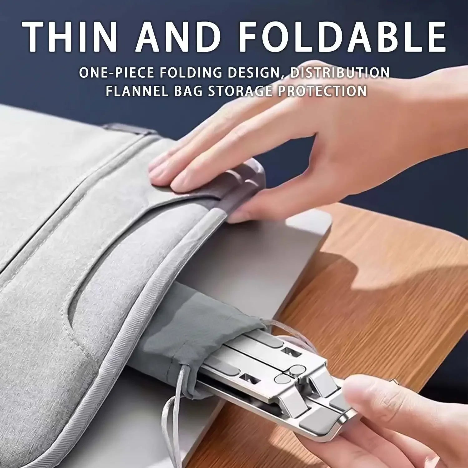 Adjustable Aluminum Laptop Stand - 6-Level Height, Foldable & Portable Design For 8-16” Laptops, Enhanced Ventilation & Heat Eagle Beacon
