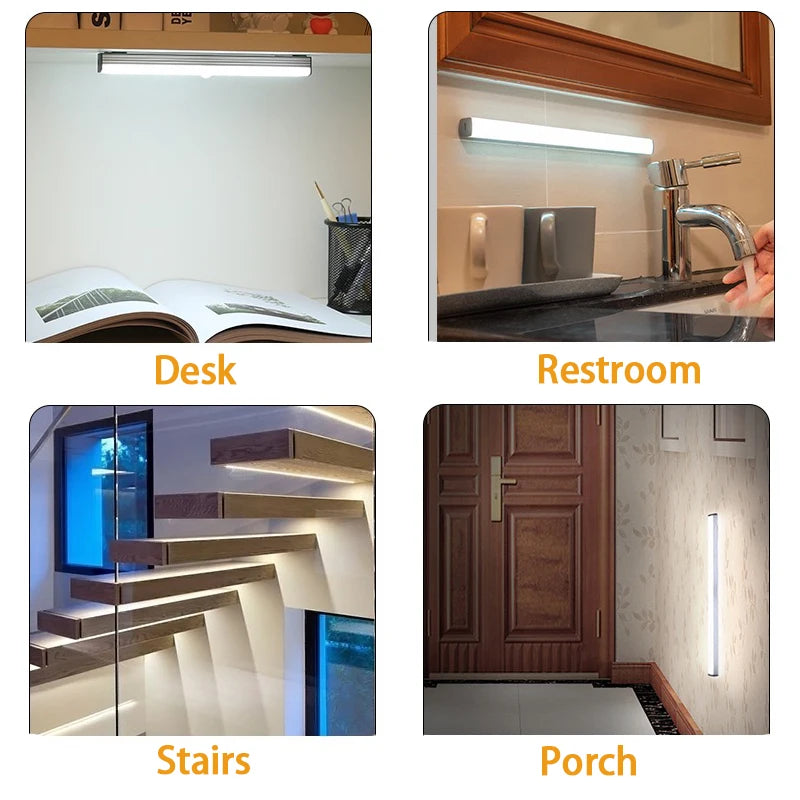 Motion Sensor Light Wireless LED Night Light Type C Rechargeable Light Cabinet Wardrobe Lamp Staircase Backlight For Kitchen LED Eagle Beacon