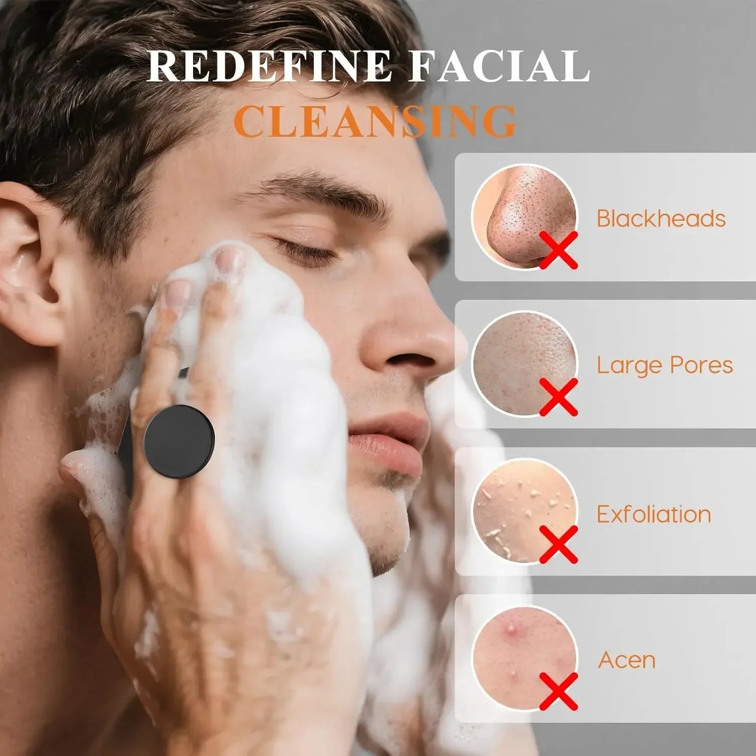 Silicone Cleaning Brush Face Cleansing Scrubber Massager Manual Facial Cleansing Brush Exfoliating Gentle Beard Skin Care Tool Eagle Beacon
