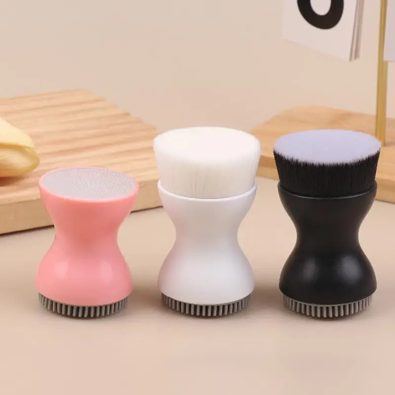 Double-Sided Mini Manual Facial Cleansing Brush Silicone Massage Face Brush Soft Bristles Handheld Cleaning Device Pore Cleaner Eagle Beacon