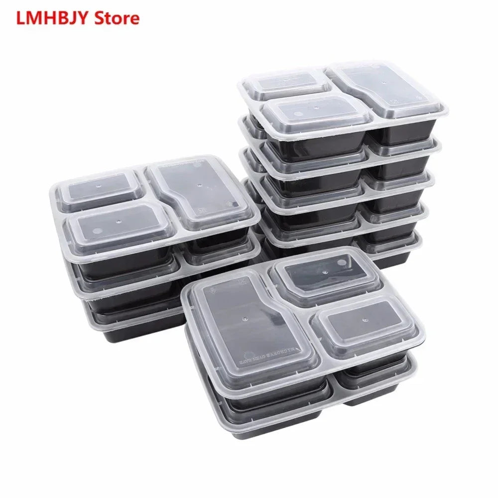 Plastic Reusable Bento Box Meal Storage Food Prep Lunch Box 1/2/3 Compartment Reusable Microwavable Containers Home Lunchbox Eagle Aerie