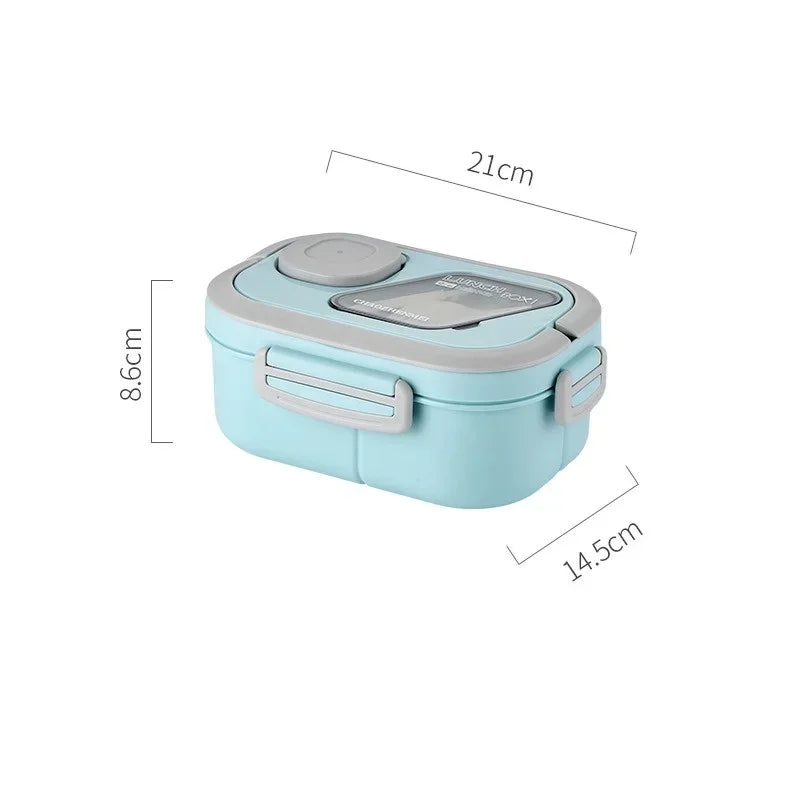 1200ML Portable Lunch Box Reusable Double Layer Compartment Bento Box Carrying Handle Outdoor Camping Meal Snack Food Containers Eagle Aerie