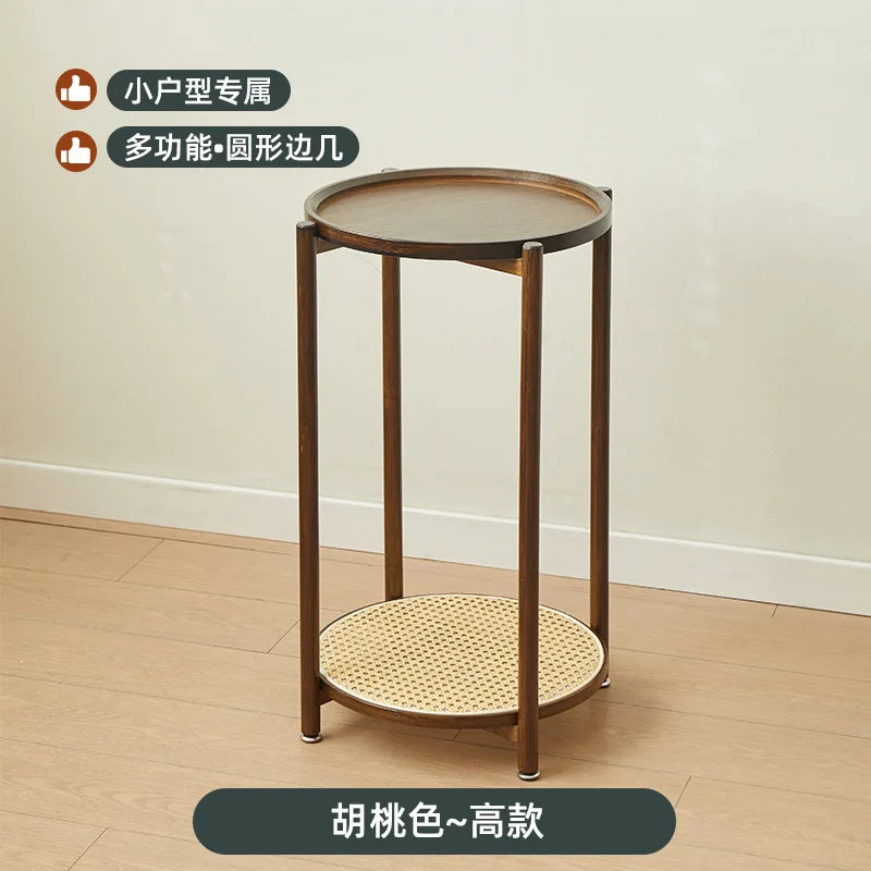 Eco-Friendly Bamboo Coffee Table -Sustainable Living Room Furniture Small Wicker Round Table in The Living Room Next To The Sofa Eagle Aerie