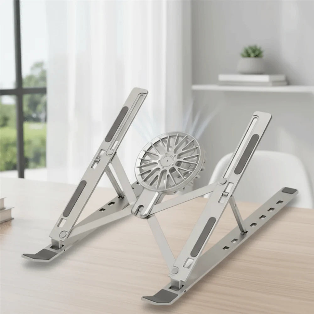 Foldable Laptop Cooler Stand Portable Stand With Fans Laptop Desktop Bracket Stable Adjustable Stand Folding Laptop Stand Eagle Beacon