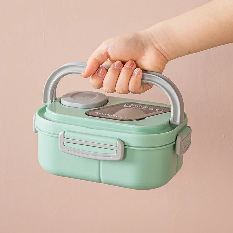 Portable Lunch Box Compartment Wheat Straw Bento Carrying Handle Box Reusable Tableware Containers Meal Snack Food Containers 라면 Eagle Aerie