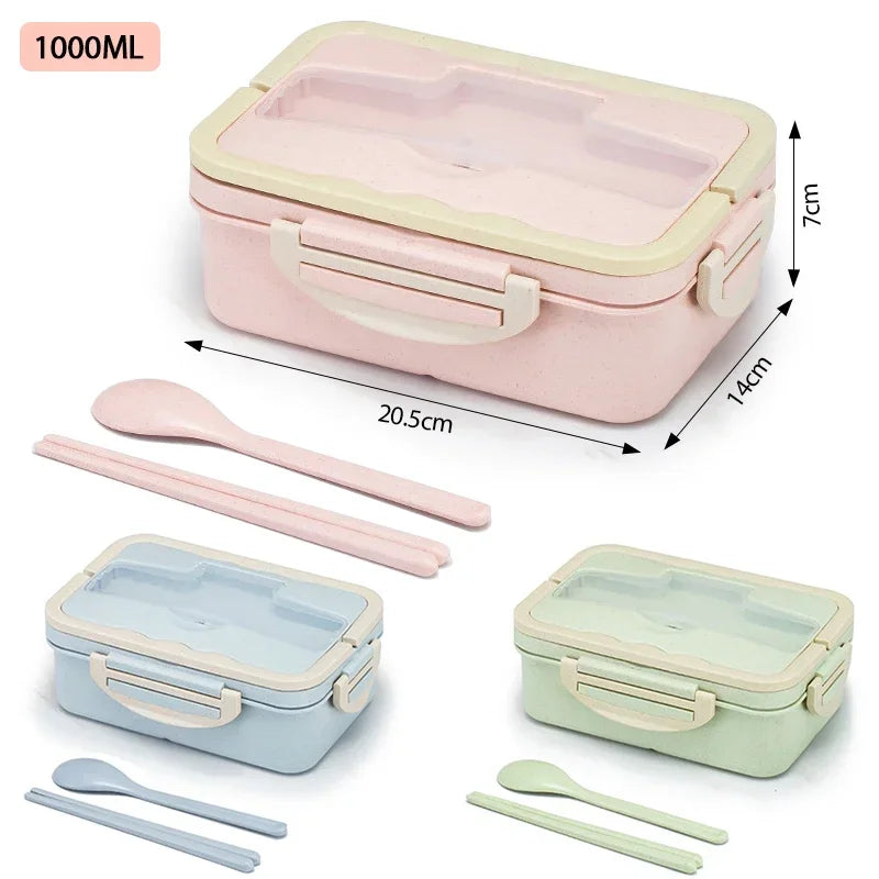 Lunch Box, 3 Compartment Sealed Bento Box and Cutlery Set Lunch Boxes for Kid Adult, Suitable for Microwave and Dishwasher Eagle Aerie