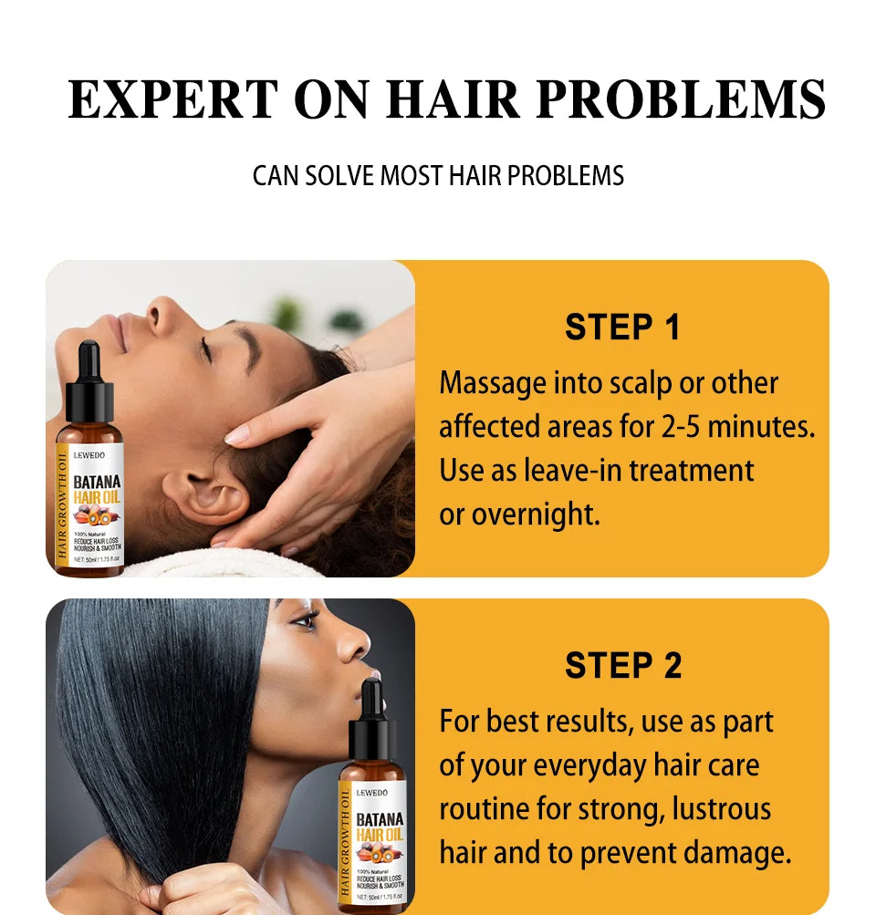 Hair Growth Batana Oil Serum Fast Growing Hair Essential Oil Beauty Hair Care Anti-Hair Loss Essence Natural Repair Damaged Hair Eagle Beacon