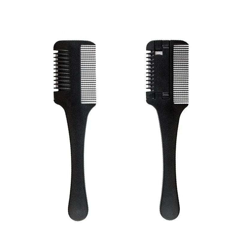 Hair Cutting Comb Hair Brushes with Razor Blades Barber Scissors Hair Salon Thinning Hairdressing DIY Styling Tools Black Handle Eagle Beacon
