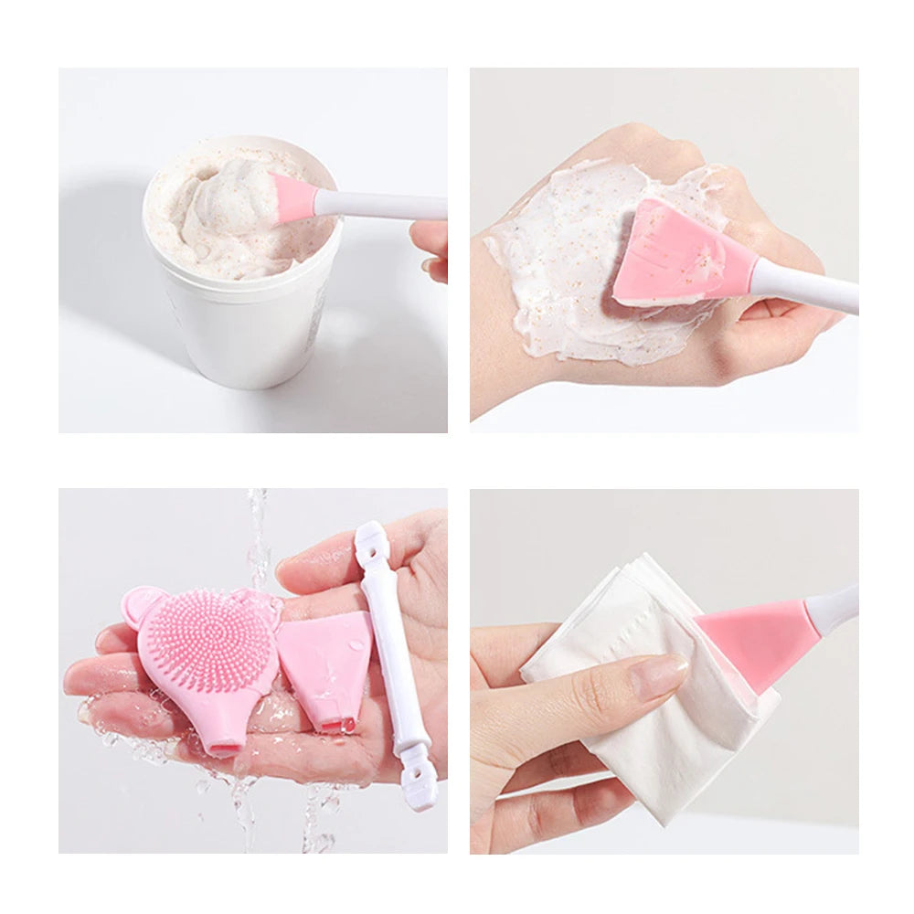 Cleansing Brush 2 In 1 Silicone Mask Brush And Facial Cleaning Brush Are Used For Exfoliation, Massage, Makeup Removal Skin Care Eagle Beacon