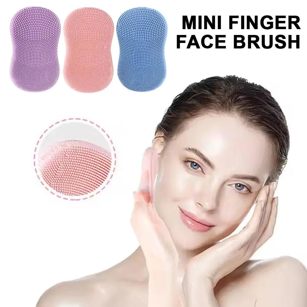 Face Scrubber Mini Facial Brush Silicone Wash Exfoliator Finger Glove Pads Handheld Cleansing Brushes Tool Skin Care Deep Clean Eagle Beacon