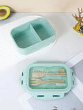 1pc-Tableware Lunch Box Can Be Microwave Heated, Wheat Straw Bento Box, Japanese Solid Color Square Sealed Lunch Box Eagle Aerie