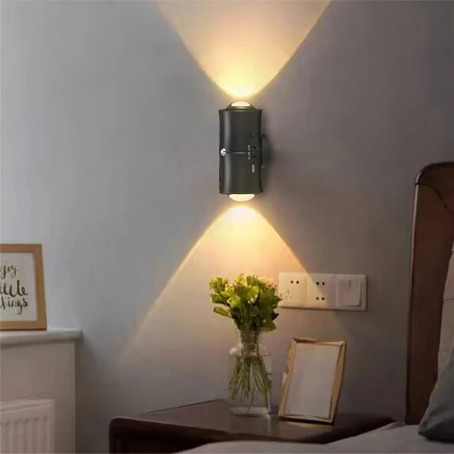 Motion Sensor LED Wall Lamp Tricolor RGB Rechargeable Double-head Magnetic Night Light For Bedroom Hallway Stair Aisle Lighting Eagle Beacon