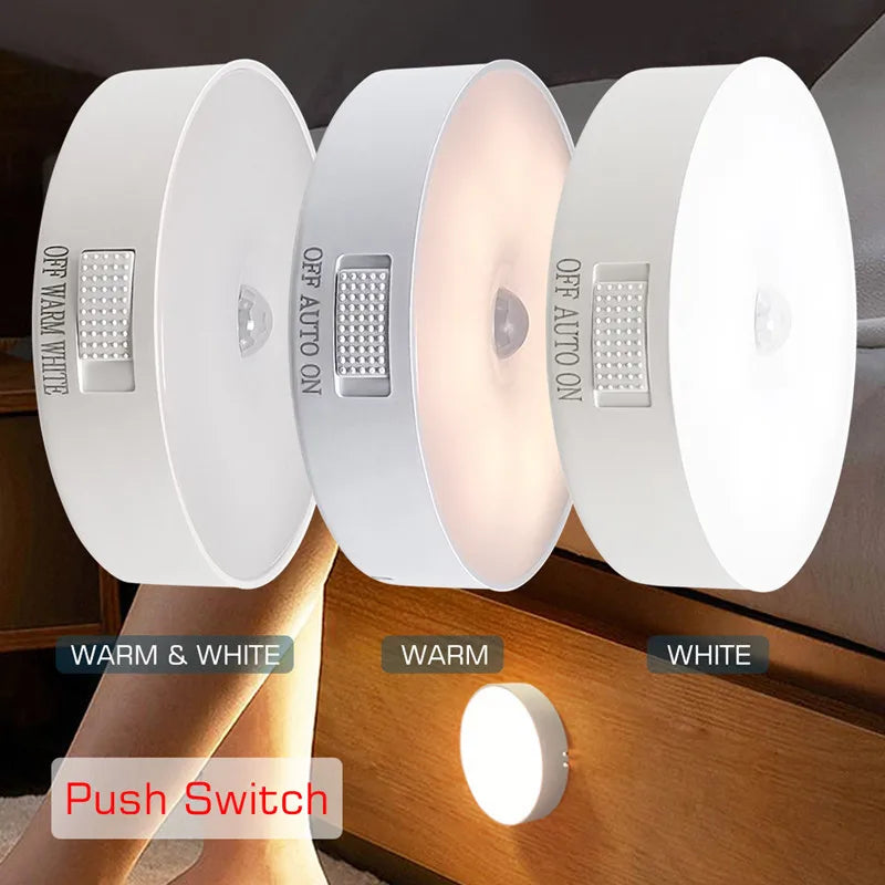 Motion Sensor Light USB Rechargeable Night Light LED Lamp for Kitchen Bedroom Stairs Hallway Cabinet Closet Wardrobe Nightlight Eagle Beacon