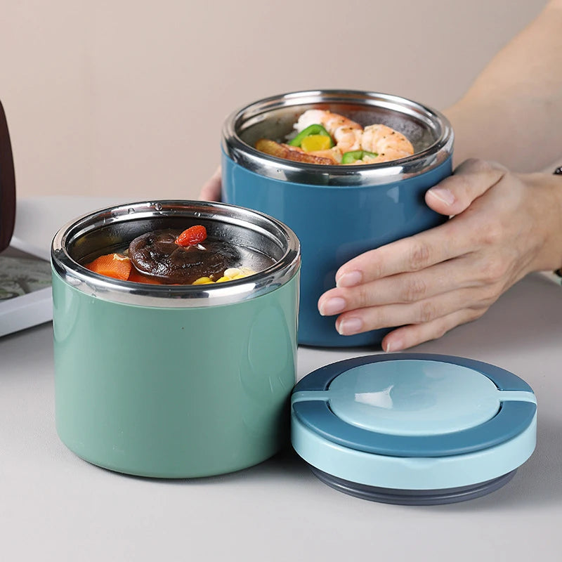 Lunch Box Student Food Container Stainless Steel Insulated Lunch Box Rice Bucket Round Large Capacity Breakfast Cup Eagle Aerie