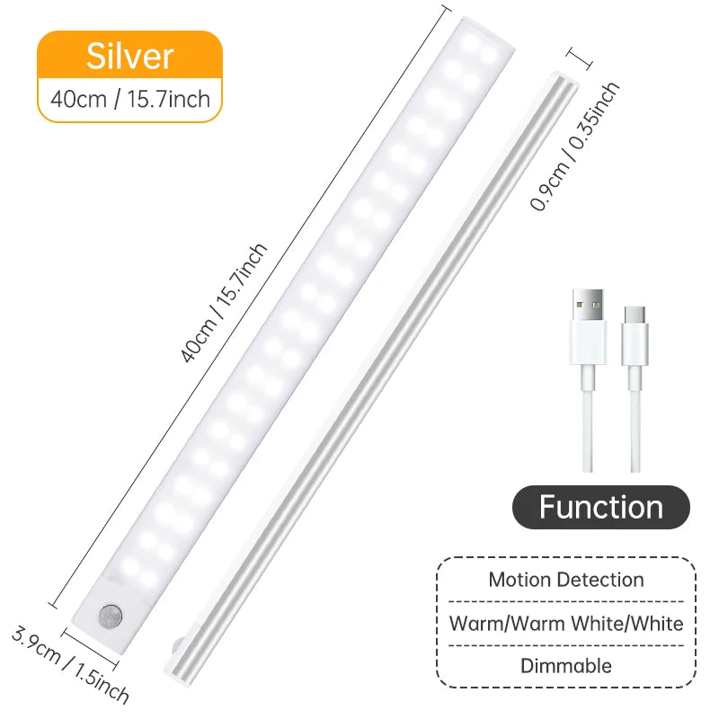 Motion Sensor Light Wireless LED Night Light USB Rechargeable Night Lamp Cabinet Wardrobe Lamp Under Backlight For Kitchen Led Eagle Beacon