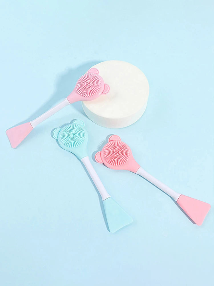 Cleansing Brush 2 In 1 Silicone Mask Brush And Facial Cleaning Brush Are Used For Exfoliation, Massage, Makeup Removal Skin Care Eagle Beacon