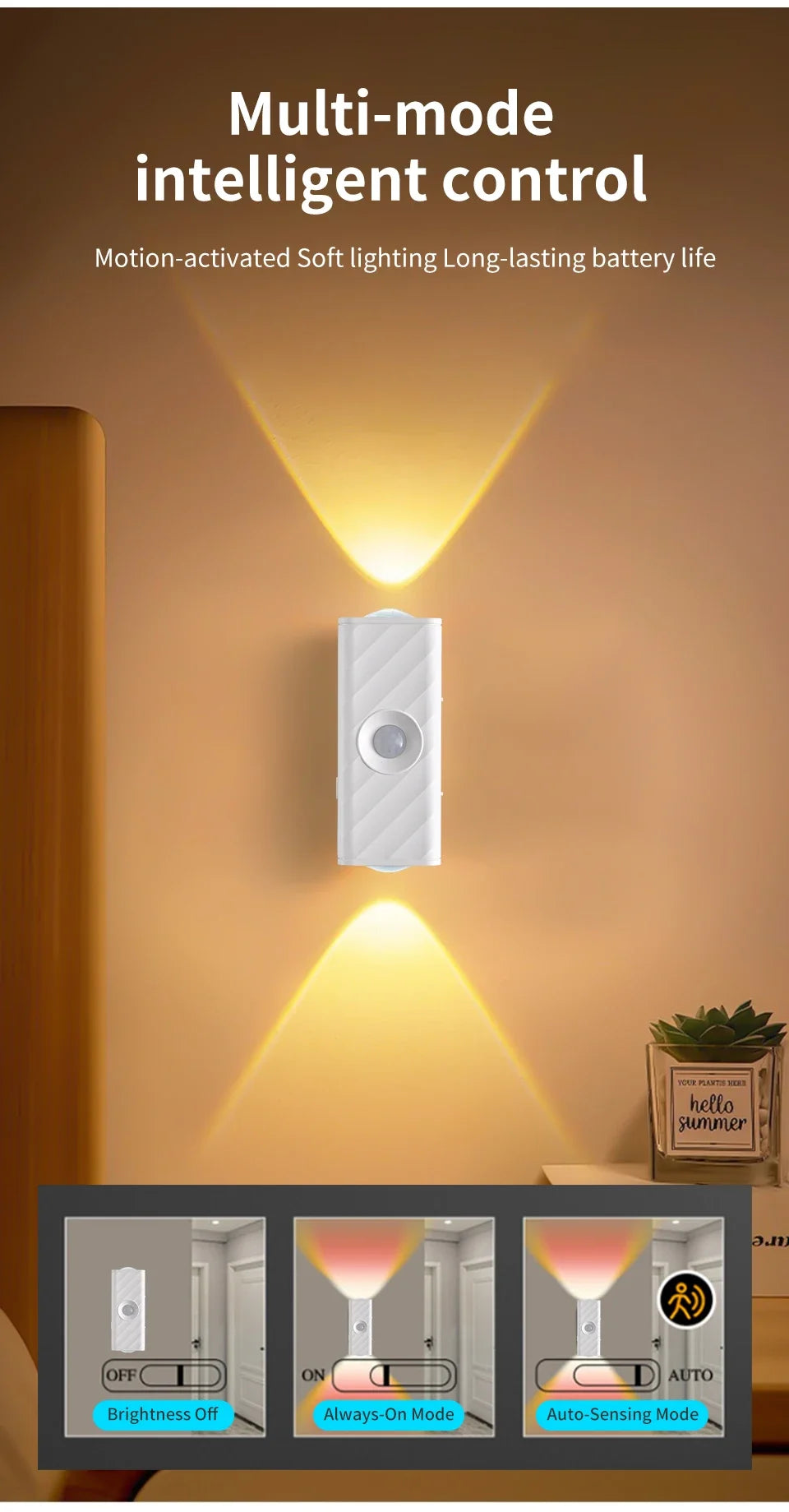 Motion Sensor LED Night Light with Remote Controller Magnetic Wall Lamp for Kitchen Stairs Wardrobe Corridor Bedroom Decor Eagle Beacon