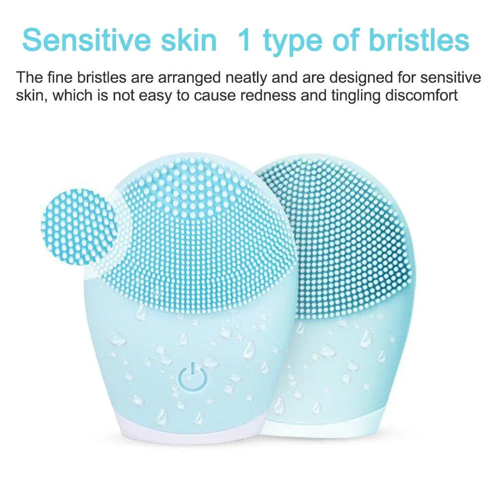 Electric Facial Cleansing Brush Face Skin Care Tools Waterproof Silicone Sonic Cleanser Facial Eagle Beacon