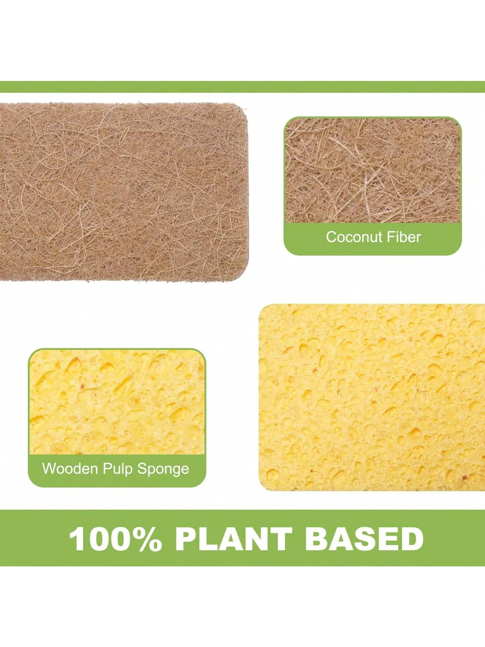 Biodegradable compostable cellulose and coconut scrubbing sponge -6 eco-friendly sponge tableware pieces Eagle Aerie