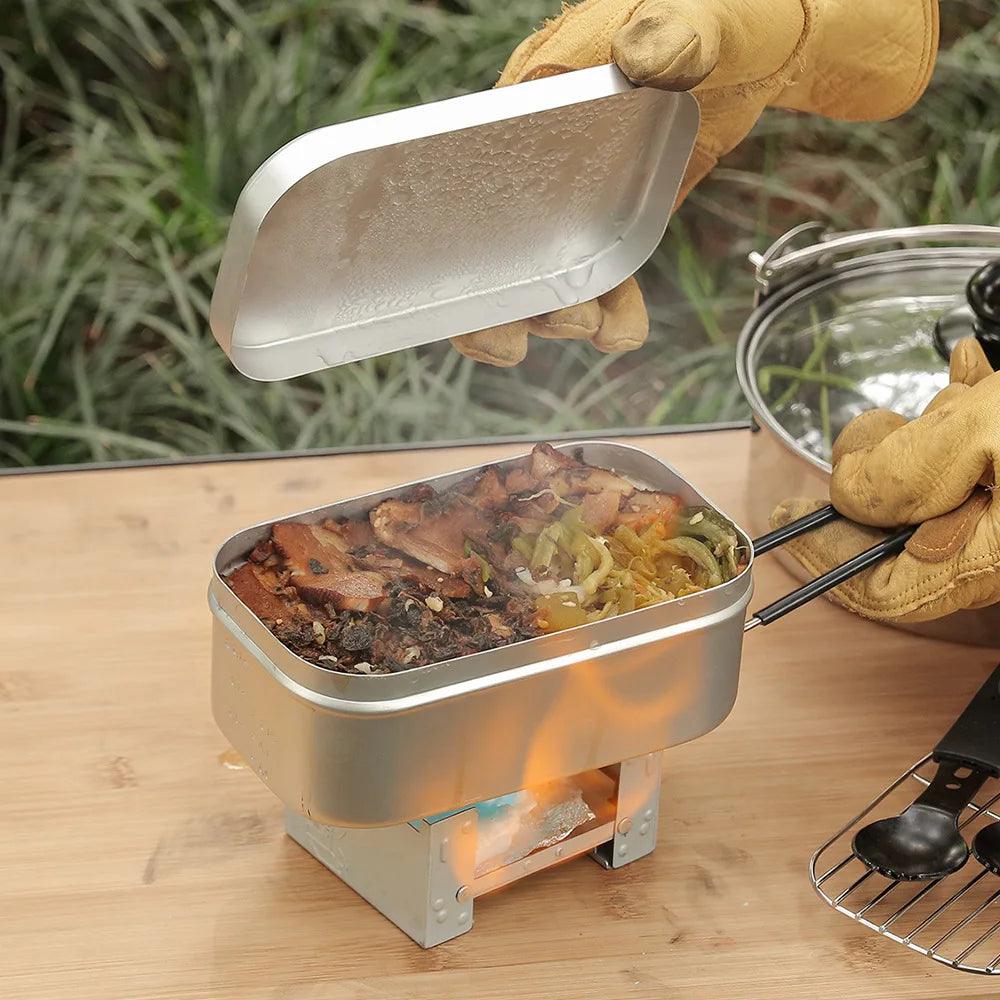 Aluminum lunch box outdoor reheatable lunch box with lid with handle gloves camping set bowl travel lunch box lunch box Eagle Aerie
