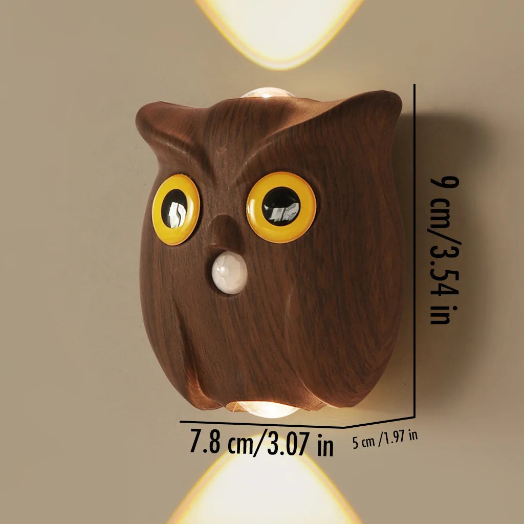 Motion Sensor Night Light USB Charging Cute Owl Lamp Indoor AUTO On/Off Magnetic Base for Cupboard Stair Hallway Bedroom Closet Eagle Beacon