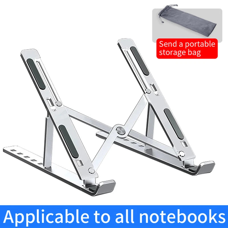 Aluminum Alloy Laptop Holder Stand Adjustable Foldable Portable for Notebook Computer Bracket Lifting Cooling Holder Non-slip Eagle Beacon